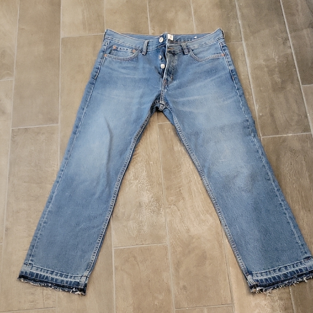 Mango Light Blue Straight Leg Jeans